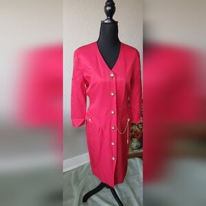 Vintage Red Dress Jacket |90s |  Petite Sophistcate |Womens Business Attire